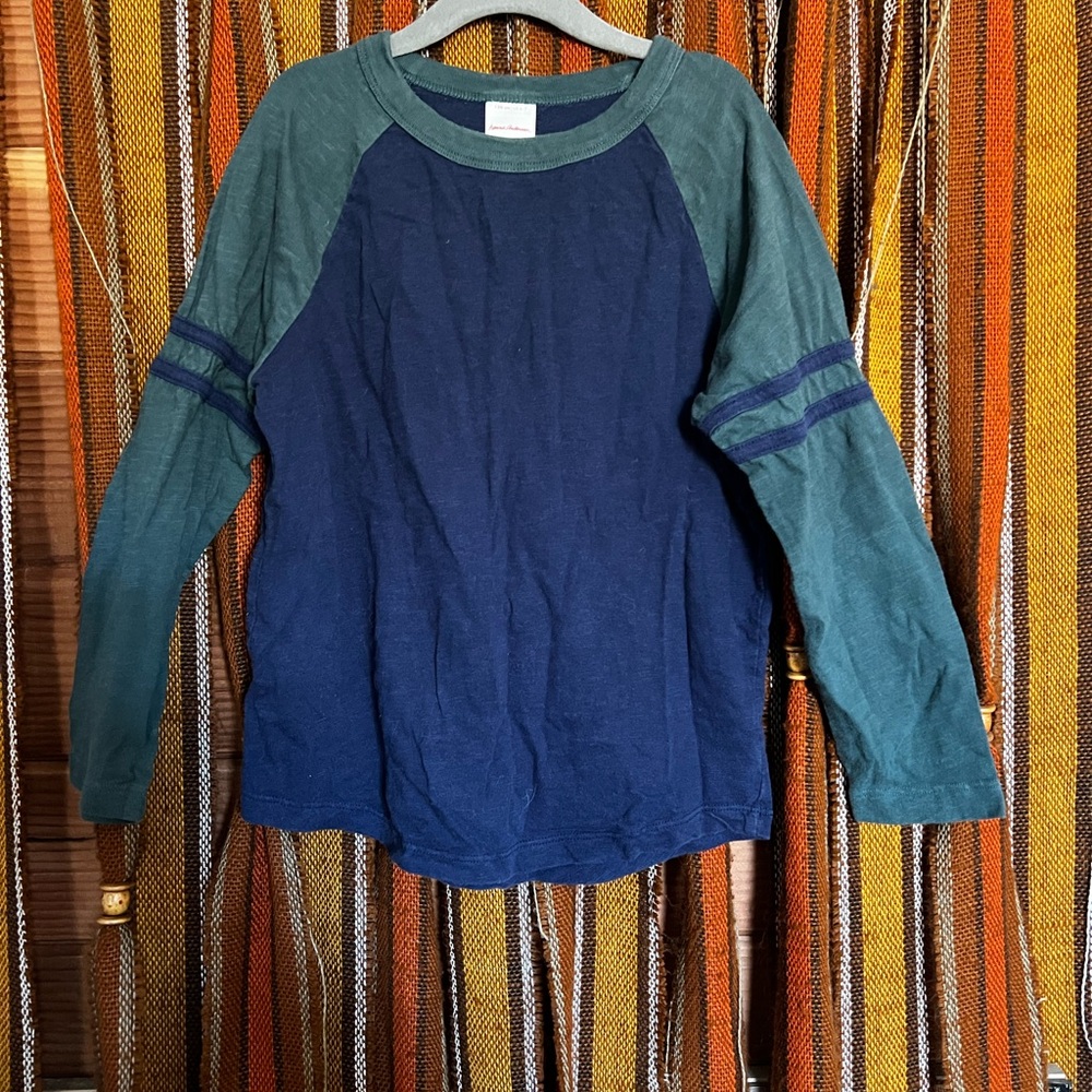 Kids Blue and Green Long Sleeve Shirt